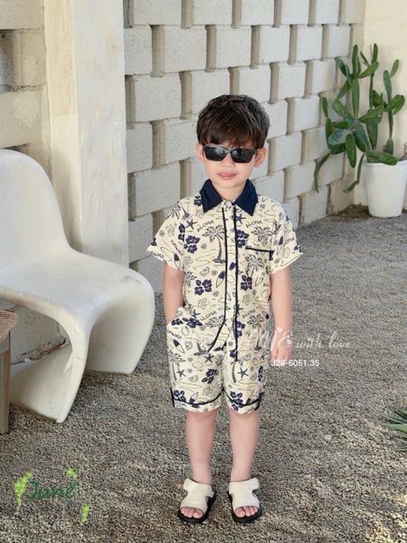 VJ 115 - Bộ đũi June 2 màu Bé Trai size 1 - 10y