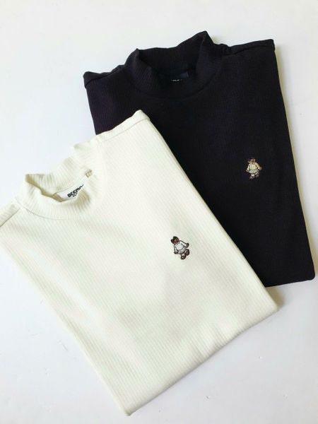 BM2509TS04 - Áo thun tăm cổ 3p Beemon thêu gấu ngực 2 màu cho Mẹ size S/ M / L