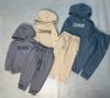 BBT27 - Bộ nỉ bông hoodie GGJJ trơn màu thêu chữ cho bé size 2-8y