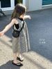 VAY130 - Set áo đen + quần yếm caro June size 2-12y