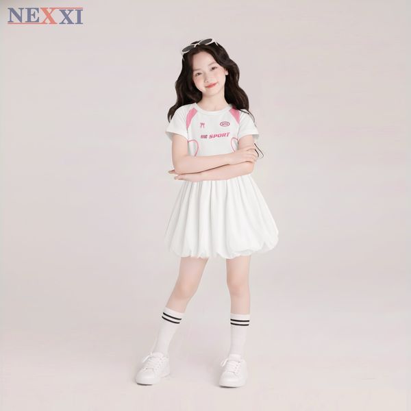 2506.81 - Đầm thun Nexxi phối tùng bí sport size 5-8y