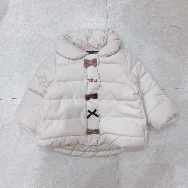 AK23 - Áo khoác phao Petitmain đính nơ siêu nhẹ 3 màu cho bé gái size 80-130