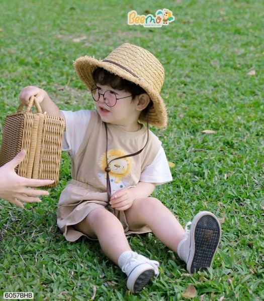 6057BHB - Bộ thun cotton Beemo giả gile bé trai size 1-6y