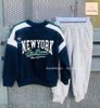 JJ 1285 - Set bộ nỉ Jam & Jenny áo navy New York + quần ghi bé trai size 2-12y
