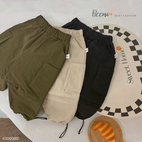 4666QDB - Quần kaki suông Beemo có rút gấu cho bé 3 màu size 90-130