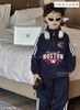Lu 1686 - Bộ nỉ hai da Luca Boston cổ kéo khóa màu navy bé trai size 2-12y