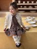 25178 - Set 2ct QC Fanxiaoke váy kẻ + cardigan bé gái size 80-120