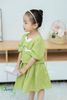 V00167 - Set áo váy dạ text June with love màu xanh 1-10y
