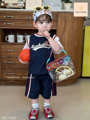JJBCC.1476 - Set bộ Jam & Jenny màu navy 23 phối tay trắng size 2 - 12y