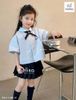 MLSBCC.4499 - Bộ Melisa áo xanh + chân váy xếp ly bé gái size 2-12y