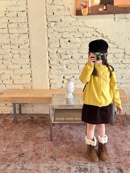 AK41 - Cardigan len AMBB trơn, kẻ nhiều màu cho bé gái size 90-160