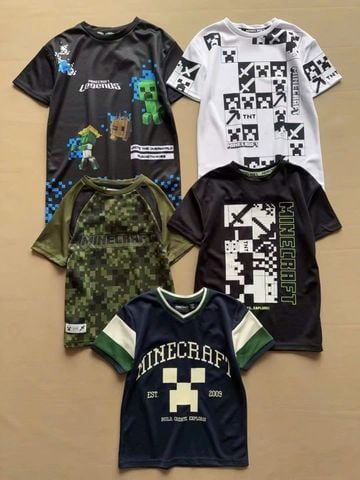 ABT42 - Áo thun thể thao  4 mẫu MineCraft dư xịn bé trai size 5 - 15y