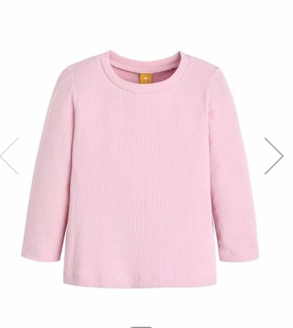 ABG20 - Áo thun tăm vải modal MM trơn màu hồng/trắng cho bé size 90-130