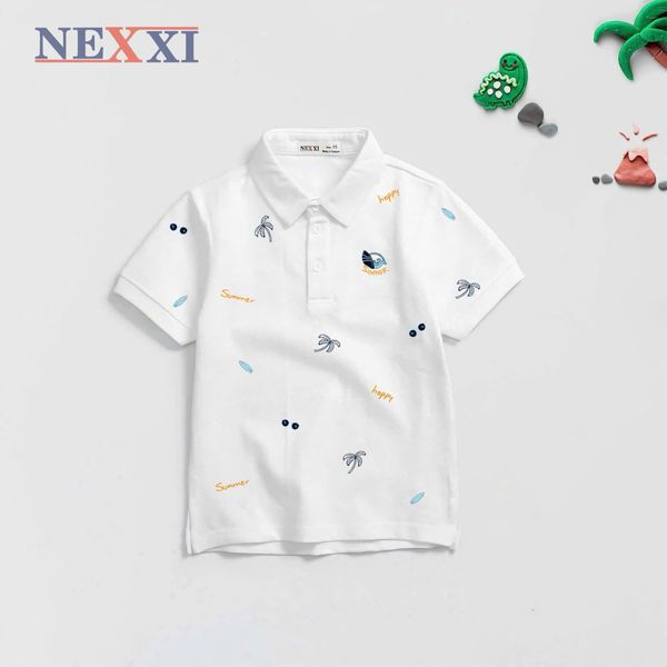 2603.82 - Áo thun Nexxi cổ bẻ họa tiết biển happy size 9-14y