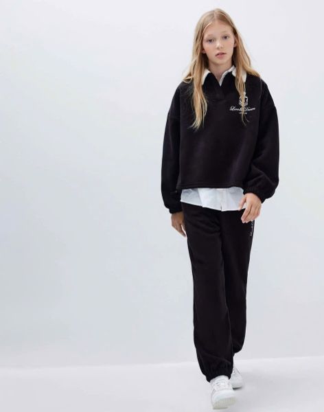 ABG05 - Áo nỉ bông cổ bẻ GGJJ 2 màu cho bé size 6-14y