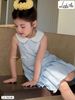 DLACC.563 - Váy thô Linh An kẻ caro xanh cổ sen trắng size 2 - 12y