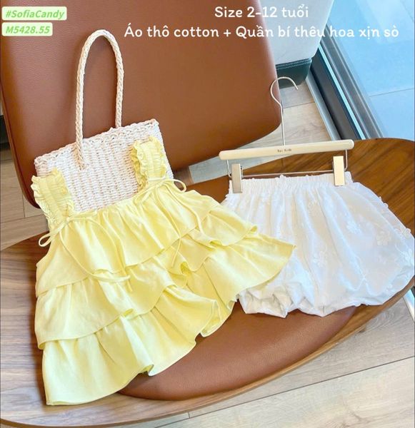 M5428 - Set bộ Mia Kids áo cotton + quần váy cho bé size 2-12y