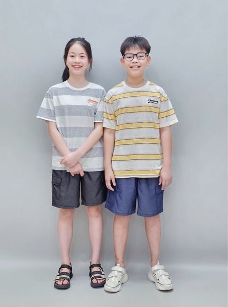 BM2601ST10 - Bộ Beemon trẻ em kẻ 2 màu size 120-160