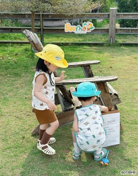 6013BHB - Bộ cotton Beemo in tràn size 1-5y