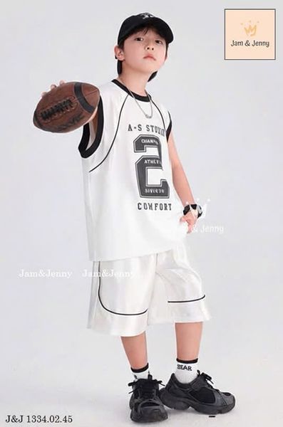 JJBCC.1334 - Bộ cotton thể thao Jam & Jenny sát nách in số 3 màu size 2-12y