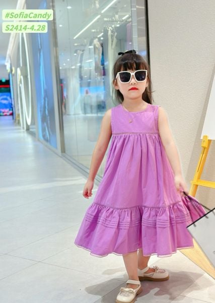 V00021 - Váy thô Sofia Candy sát nách đuôi cá 4 màu BG size 1 - 10y