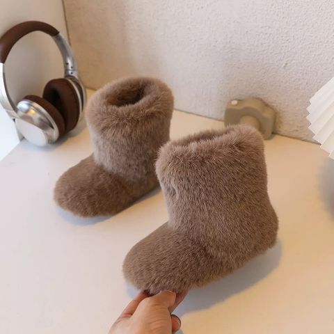 FC-506 - Bốt lông mịn màu nâu cho bé size 22-32