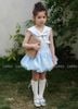 LC1822 - Váy Lennco kẻ xanh cổ nơ size 1 - 10y