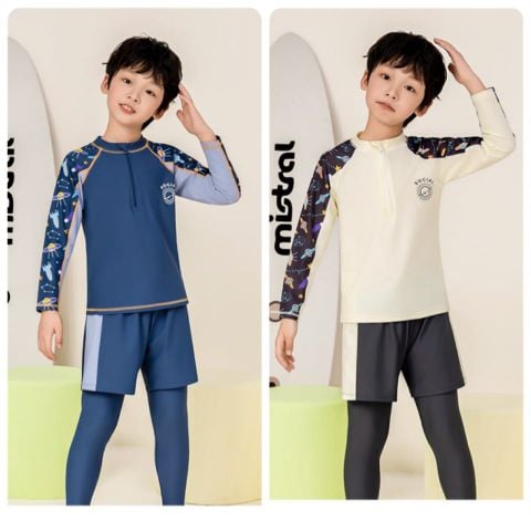 1177 - Bộ bơi YUKE dài tay, quần dài chống nắng bé trai size XL-6XL