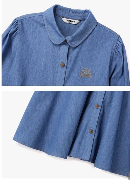 V00087 - Váy thô cổ sen 2 màu be / xanh denim size 110 - 150