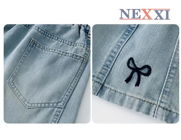 2602.141 - Quần Short Jean Nexxi thêu nơ cho bé size 5-10y