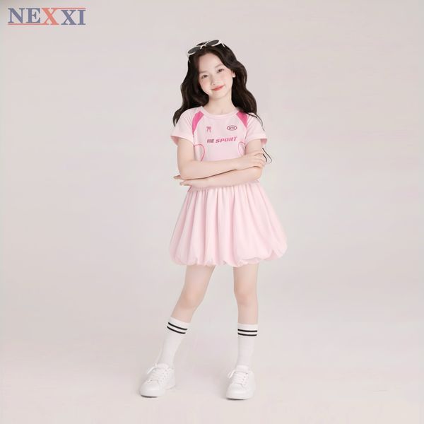 2506.82 - Đầm thun Nexxi phối tùng bí sport size 9-14y