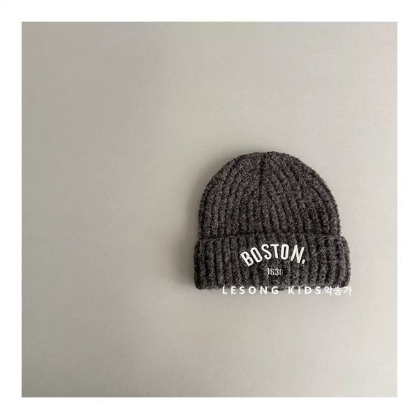 PK061 - Mũ len vành tròn Boston nhiều màu cho bé size 48-53cm