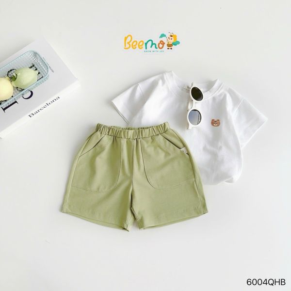 60041QHB - Quần Beemo thun cotton màu trơn size 6-10y