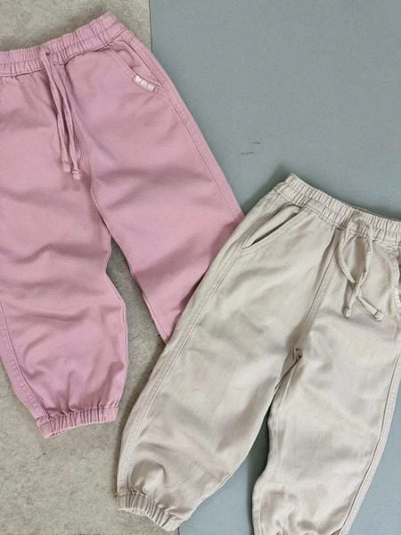 QBG25 - Quần jogger kaki GGJJ 2 màu be play / hồng enjoy size 2 - 8y