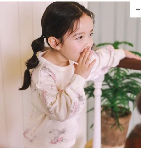 ABG27 - Áo nỉ da cá Toto Heros màu trắng hình thỏ size 120 - 150