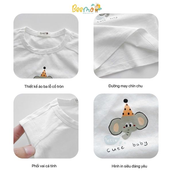 6079AHB - Áo tanktop Beemo in hình động vật cho bé size 1-5y