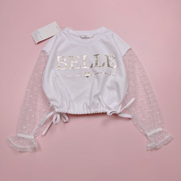 ABG38 - Áo croptop phối tay voan chấm bi 3 màu size 6 - 14y+