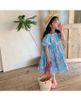 V00026 - Váy thô June xếp tầng tay bồng 2 màu hoa size 1 - 10y