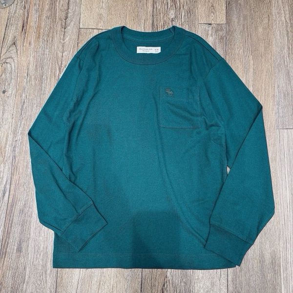 ABT26 - Áo cotton dài tay A.E nhiều màu trơn thêu ngực size 6 - 18y