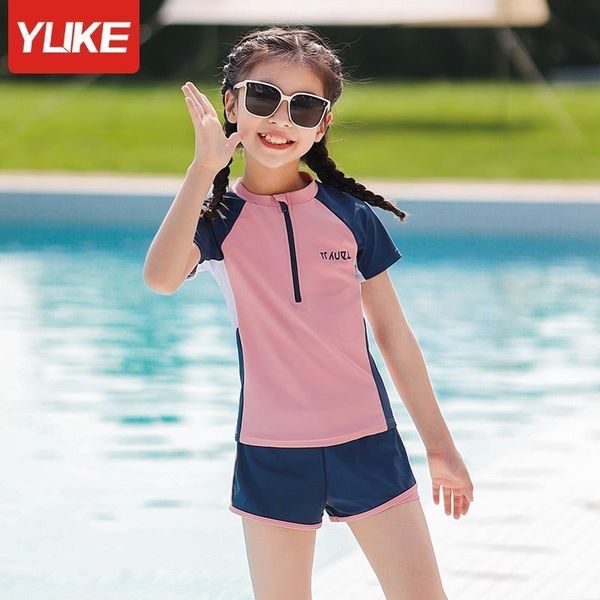 2198 - Bộ bơi rời cộc tay Yuke 3 màu phối tay in chữ ngực size XL - 6XL