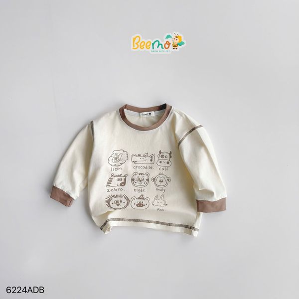 6224ADB - Áo T-shirt Beemo cotton khám phá muôn thú size 1-6y