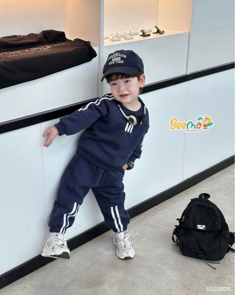 5344BDB - Bộ nỉ thu đông thêu hình chú cún nhỏ Beemo