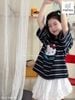 MLSBCC.7806 - Bộ Melisa áo kẻ in hello kitty + chân váy trắng ren size 2-12y