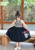 M4278 - Váy Mia Kids cotton Kuromi kẻ đen cổ yếm size 2-12y