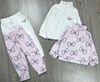 BBG26 - Bộ nỉ GGJJ 2 màu hồng nơ/trắng kem cho bé gái size 2-8y