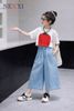 2604.21 - Quần Nexxi jean lửng bò giấy trơn xếp ly size 6-14y