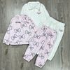 BBG26 - Bộ nỉ GGJJ 2 màu hồng nơ/trắng kem cho bé gái size 2-8y