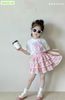 SH2603BBG01 - Set bộ áo cotton + chân váy tầng cho bé size 90-160