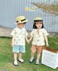 6009BHB - Bộ mặc nhà muslin Beemo áo họa tiết quần trơn size 1-5y