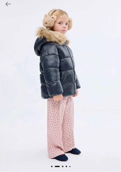 AKBT05 - Áo khoác phao lông vũ MNG màu xanh tím than mũ lông size 1-6y